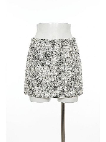Lucy Paris Rosalyn Sequined Mini Skirt in Grey (view 1)