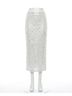 Blu Pepper Silver Icy Sequin Midi Skirt in Silver Size M - photo 1