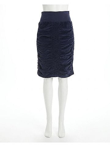 XCVI Stretch Cord Midi Trace Skirt in Navy (view 1)