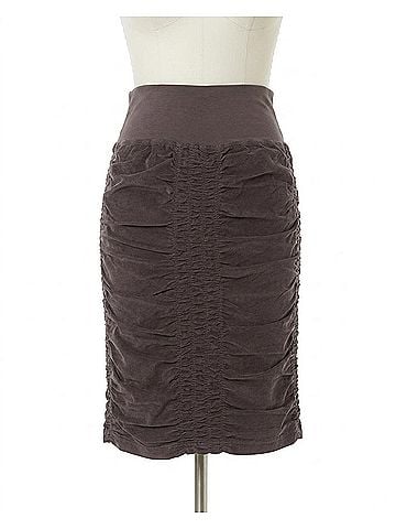 XCVI Stretch Cord Midi Trace Skirt in Charcoal (view 1)