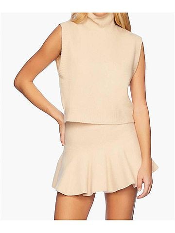 Susana Monaco Mapache Flare Sweater Miniskirt in Belgian Creme (view 2)