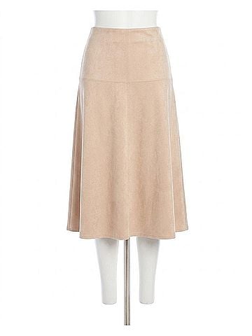 Karen Kane Faux Suede Skirt in Almond (view 1)