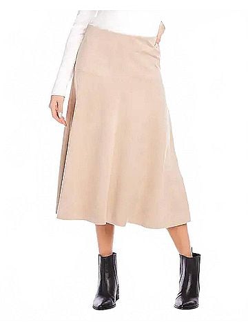Karen Kane Faux Suede Skirt in Almond (view 2)
