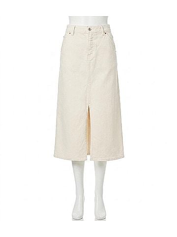 Karen Kane Daphne Denim Midi Skirt in Natural (view 1)