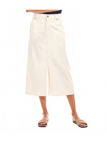 Karen Kane Daphne Denim Midi Skirt in Natural (view 2)