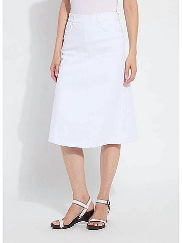 Lyssé Bellamy Denim Skirt in White (view 2)