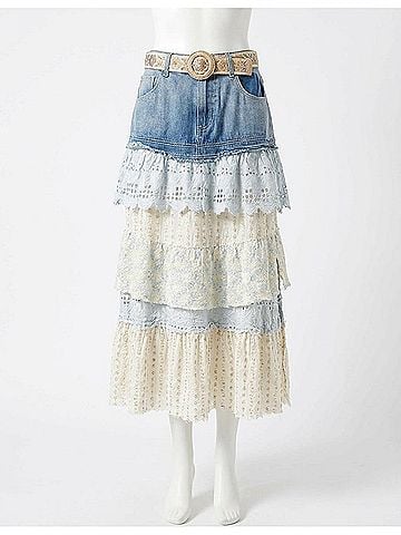 Pol Bluebell Boho Maxi Skirt in Multi (view 1)
