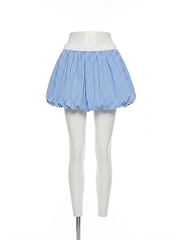 Nia Smith Bubble Mini Skirt in Chambray (view 1)