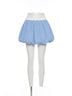 Nia Solid Blue Smith Bubble Mini Skirt in Chambray Size M - photo 1