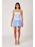 Nia Solid Blue Smith Bubble Mini Skirt in Chambray Size M - photo 2