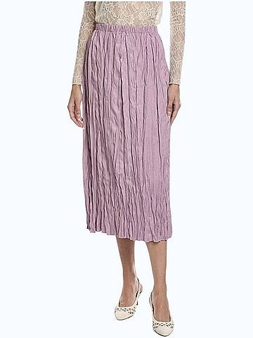 Lafayette 148 New York Crinkled Midi Skirt in Lavender Tint (view 2)