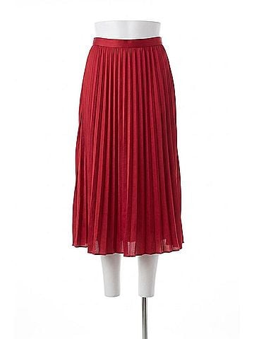Mud Pie Townes Pleated Midi Skirt in Red (view 1)