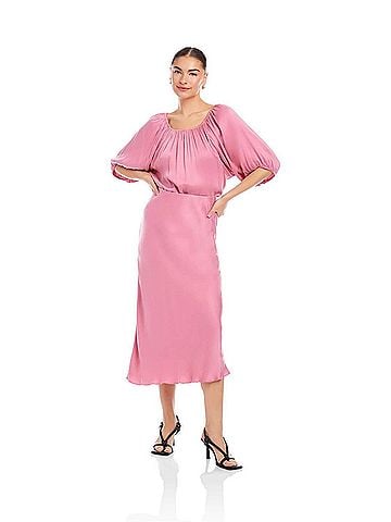 Fifteen Twenty Eva Bias Ankle Skirt in Peony (view 2)