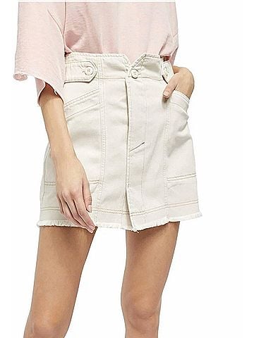 Free People Alpha Utility Mini Skirt in Sand (view 2)