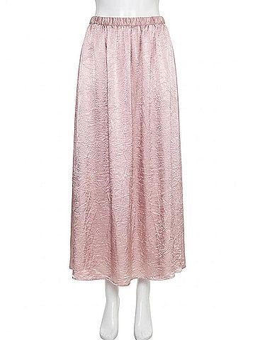 Enza Costa Textured Satin Celeste Skirt in Pink (view 1)
