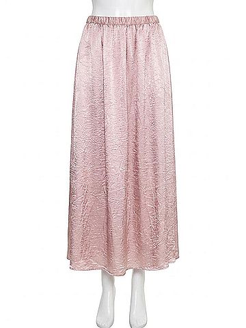 Enza Costa Textured Satin Celeste Skirt in Pink (view 1)