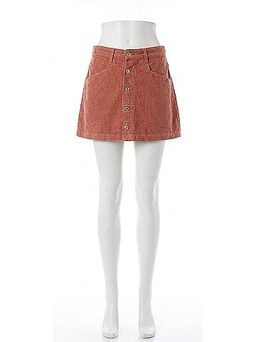 Free People Ray Cord Miniskirt in Myrrh (view 1)