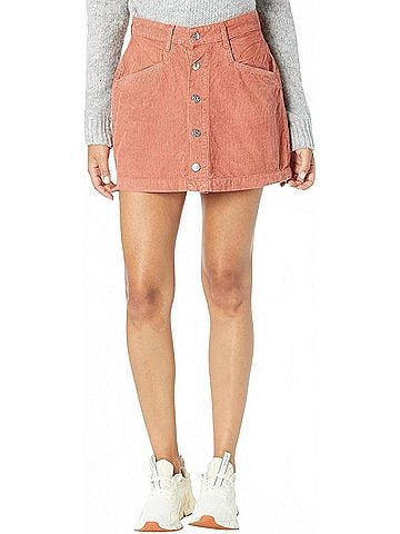 Free People Ray Cord Miniskirt in Myrrh (view 2)