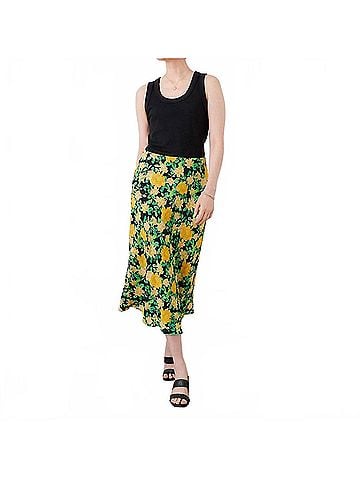 Karen Kane Bias Cut Midi Skirt in Floral Print (view 2)