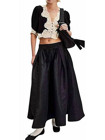 Free People Emilia Full Skirt in Black (view 2)