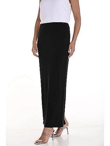 Frank Lyman Design High Waist Pull On Pencil Maxi Skirt in Black (view 2)