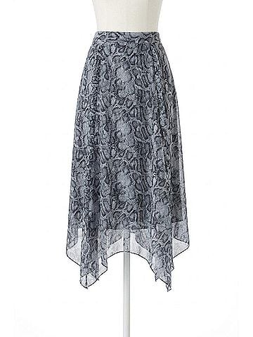 Kensie Chiffon Midi Skirt in Snakeskin (view 1)