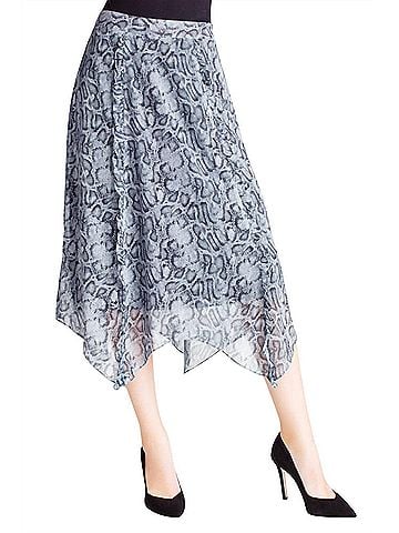 Kensie Chiffon Midi Skirt in Snakeskin (view 2)