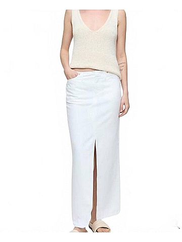 Closed 5 Pocket Denim Maxi Skirt in White (view 2)