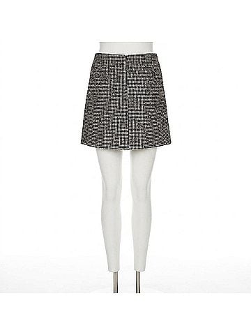 Lafayette 148 New York Women's Houndstooth A-Line Mini Skirt in Black (view 1)