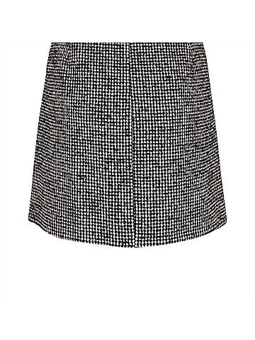 Lafayette 148 New York Women's Houndstooth A-Line Mini Skirt in Black (view 2)