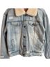 Free People 100% Cotton Plaid Blue Pink Denim Jacket Size S - photo 5