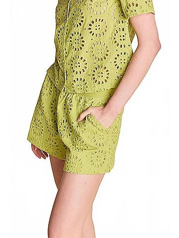 English Factory Embroidered Cotton Camp Short in Green (view 2)