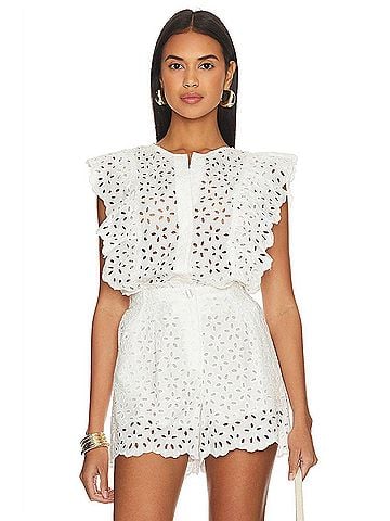 Essentiel Antwerp Demano High Waist Shorts in White (view 2)