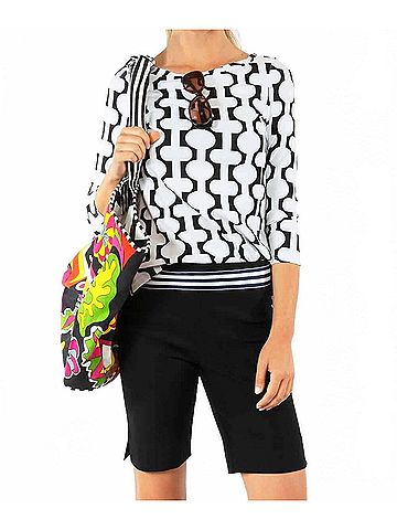 Gretchen Scott Designs Gripeless Bermuda Short in Black (view 2)
