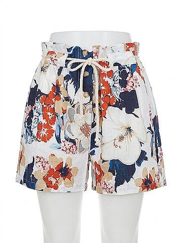 Charlie B Linen Short in Saffron (view 1)