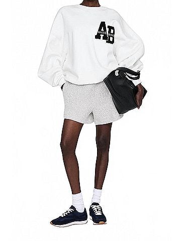 Anine Bing Kam Shorts in Ivory And Black Monogram (view 2)