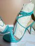 Gianvito Rossi 100% Leather Teal Heels Size EU 37 1/2 - photo 5