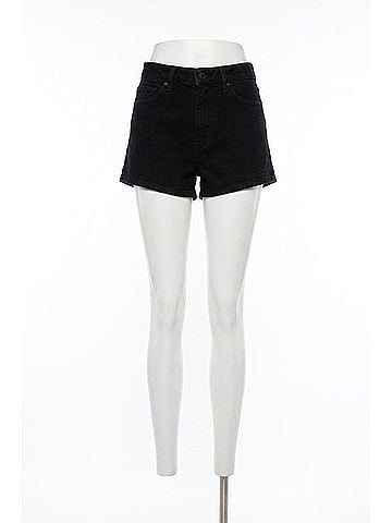 Just Black Classic Clean Stretch Denim Shorts in Black (view 1)