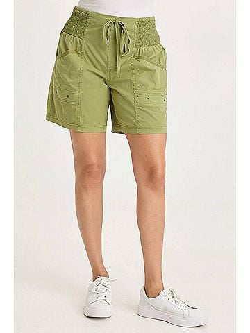 XCVI Gerta Smocked Waistband Short in Garnish Pigment (view 2)