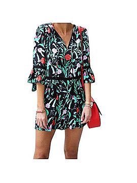 Kate Spade New York Jardin Crepe Tropical Print Romper (view 1)