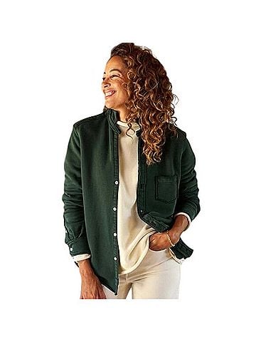 Frank & Eileen Triple Fleece Evergreen Button-Up Sweatshirt (view 2)