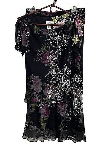 Adrianna Papell Papell Petites Silk Skirt (view 2)