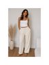 WAYF 55% Linen 45% Rayon 100% Polyester White Ivory Dress Pants Size S - photo 4