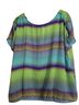 Bold Elements Print Multi Color Short Sleeve Blouse Size XL - photo 1