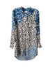 Equipment 100% Silk Leopard Print Teal Black White Yellow Long Sleeve Silk Top Size S - photo 1