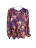 Hazel 100% Polyester Floral Purple Long Sleeve T-Shirt Size M - photo 1