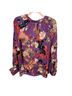 Hazel 100% Polyester Floral Purple Long Sleeve T-Shirt Size M - photo 2