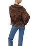 Ganni 100% Polyester Animal Print Black Brown Long Sleeve Blouse Size 10 - photo 6