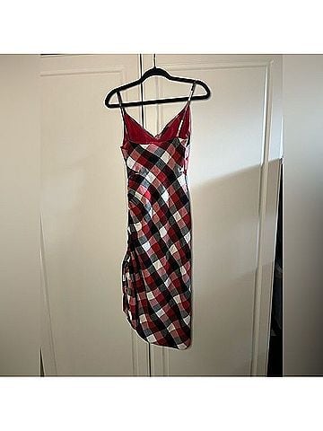 Monse Asymmetric Plaid Silk-Lined Sheath Dress Cocktail Dress (view 2)