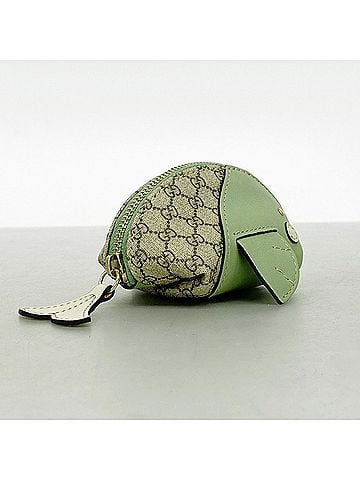Gucci Gucci GG Supreme Whale Wallet/Coin Case 256862 Brown Green Men's/Women's (view 2)